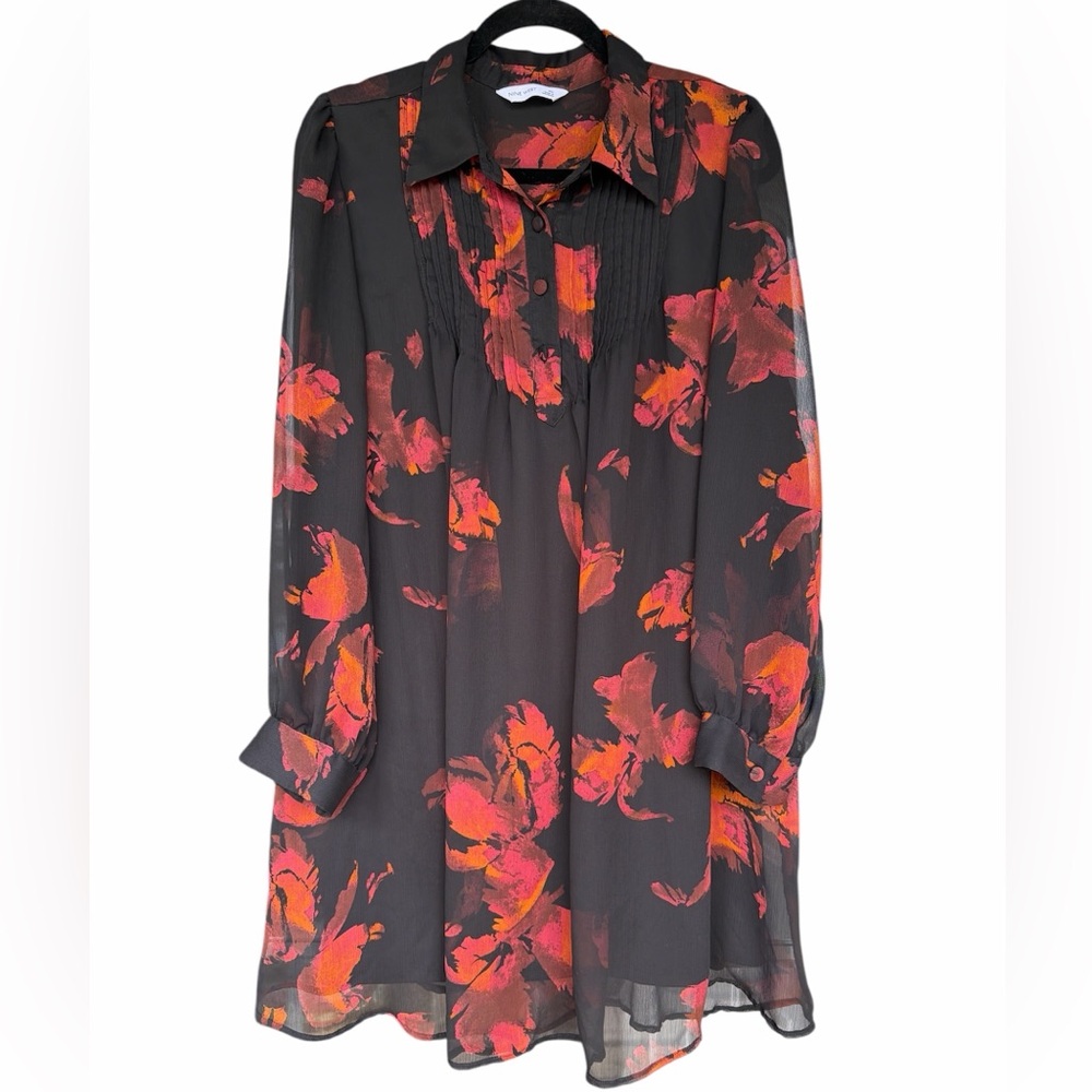 Nine West Black and Red Floral Dress